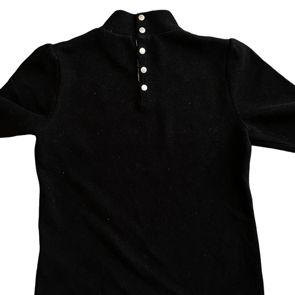 Authentic Burberry London Girls Black Mock Neck Sweater w/ Nova Check 130 - Picture 6 of 6